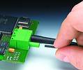 Figure 6. The fibre-optic cable is cut to length and simply inserted into the PCB terminal